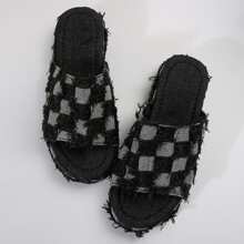 Women Sandals Platform Lightweight Fashion Dressy Summer Casual Open Toe Slides Non Slip - 黑色 - 查看 3
