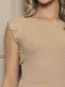 Women Knit Tops - Beige - View 4