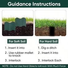 20 piezas Bordes para jardín, Decoración de borde de jardín sin excavación, Borde de paisaje de cerco para jardín, camino, macetero de césped, florero de yarda para bricolaje (verde) - Multicolor - Ver 6