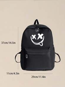 1 pieza Mochila escolar de gran capacidad, de moda para volver al colegio, mochila multifuncional con mochila de cintura, bolso de combinación, unicolor, de nailon, ajustable, con múltiples bolsillos, mochila para libros, ligera y portátil, con cremallera, perfecta para graduados, adolescentes, viajes al aire libre, escuela secundaria y universidad. Estampado aleatorio, estilo gótico punk steampunk y fantasma de Halloween para adolescentes, estudiantes universitarios y chicas de fiesta. - bolso escolar impreso - Ver 11