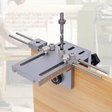 Drilling Template Doweling Jig Kit DIY Carpentry Tool Drill Bushings Drill Guide For Woodworking Drilling Aid - Silver - View 1