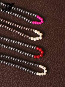 1入西部納瓦荷風格綠松石珠綴飾CCB垂墜項鍊（女士用）