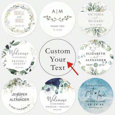 96 peças de adesivos personalizados com etiqueta redonda, nome, data e agradecimento, para lembrancinhas de chá de panela, elegantes, coloridos, fofos, adoráveis, discretos, kawaii, estilosos, casuais, personalizados, únicos, personalizados, presentes ideais para ele e ela, namorado e namorada, família, amigos, animais de estimação, avós, crianças, para formatura, para o Natal, para o inverno, para o outono, para o feriado, para casamentos, moda de inverno, presente de Natal, decorações de Natal, enfeites de Natal personalizados, presentes personalizados para mulheres e homens, acessórios de Natal