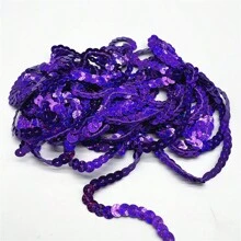 1 szt. 5 jardów 6 mm wstążka z cekinami, okrągłe płaskie cekiny, laserowo brokatowe cekiny do rękodzieła, szycia, akcesoriów, lamówka z cekinami