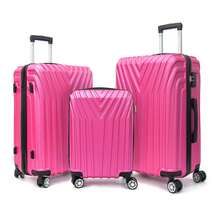ABS Hard Shell 3-Piece Luggage Set(20/24/28)With 360°Rotating Wheel And TSA Lock Men And Women Ideal For Business Trips And Family Getaways - Hồng - Xem 1