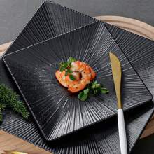 1 件黑色密胺托盘，多功能储物托盘，优质食物盘，早餐，面包，水果，牛排，寿司，蛋糕，小吃，甜点，咖啡，饮料，茶，珠宝，芳香疗法，化妆品，毛巾，洗手液，适用于家庭厨房餐厅浴室，家居装饰圣诞礼物