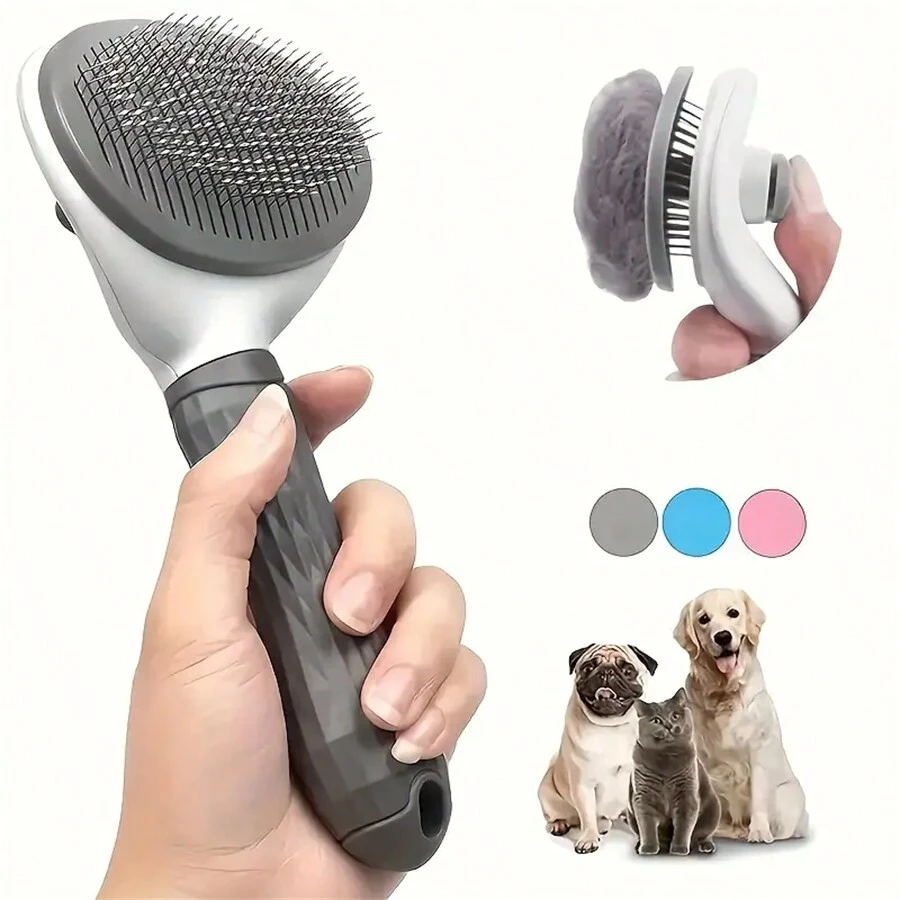 1pc One-Click Pet Hair Remover Comb - Floating Hair Remover Comb, Automatic Function, Great For Grooming Dogs And Cats