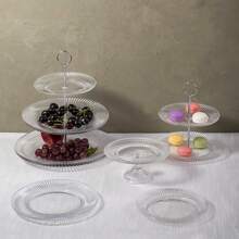 Prato Duplo vidro Para Bolos Doces Festas
