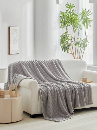 1pc Soft Rabbit Fur Fleece Blanket (Polyester Fiber), Modern Solid Color Minimalist Style Suitable For Warm Travel And Home, 70*100cm Small Size Suitable For Knee Blanket And Pet Blanket For Dogs And Cats