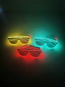 1pc/2pcs/4pcs Battery Included Wireless Luminous Glasses, Gifts For Nightclub, Bar, Party, Rave, Techno Style LED Glowing Glasses, Neon Glow Glasses, Festival Glasses - Pink - View 9