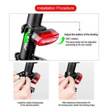 1pc USB Mountain Bike Tail Light, Flashing Warning Light For Night Cycling - Multicolor - View 10