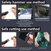 1pc Car Window Breaker Safety Hammer Vehicle Rescue Hammer Car Interior Broken Glass Escape Emergency Tool Quick Window Breaker Hammer - Multicolor - View 3
