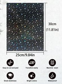 5 Sheets Holographic HTV With Laser Texture, 9.84 X 11.81 Inches, Easy-To-Cut Vinyl For DIY Heat Transfer Design - Multicolor - View 2