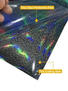 5 Sheets Holographic HTV With Laser Texture, 9.84 X 11.81 Inches, Easy-To-Cut Vinyl For DIY Heat Transfer Design - Multicolor - View 3