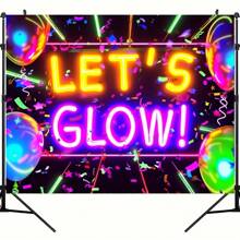 1 件充满活力的霓虹灯背景面料 - 万圣节和生日的照明派对装饰 - 在您的节日庆典、圣诞节创造令人难忘、可重复使用的主题 - 霓虹派對 - 查看 9