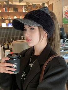 1pc Women's Winter Baseball Cap, Cute Cat Shape, Knitted Woolen Hat, Versatile Warm Baseball Cap, Suitable For Daily Use - Multicolor - View 3