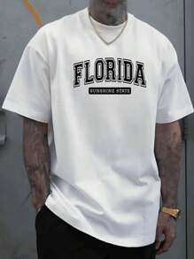 Camiseta Masculina Florida Camisa Malha Premium Blusa Gola Redonda - Branco - Visão 1
