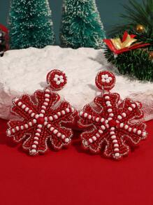 圣诞风格手工串珠耳坠雪花圣诞树圣诞老人欧美潮流吊坠耳环节日礼物女耳环 - 彩色 - 查看 13