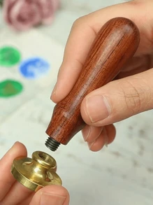 1 件漆封木柄山毛榉复古欧洲封蜡漆封柄返校，返校，学校用品 - 彩色 - 查看 2