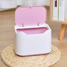 1 Set Mini Basurero Cerrado para Mascotas con Tapa y Bolsas de Basura, Diseño Compacto de Apertura a Presión para Limpieza de Mascotas, Adecuado para Todas las Estaciones