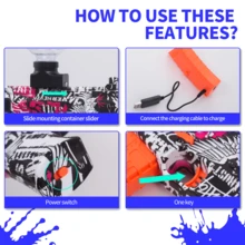 Nueva y emocionante pistola de juguete SCAR, Blaster de bolas con batería: alta velocidad, recargable y reutilizable, regalo de Navidad y niños (Balas no incluidas) - Multicolor - Ver 3