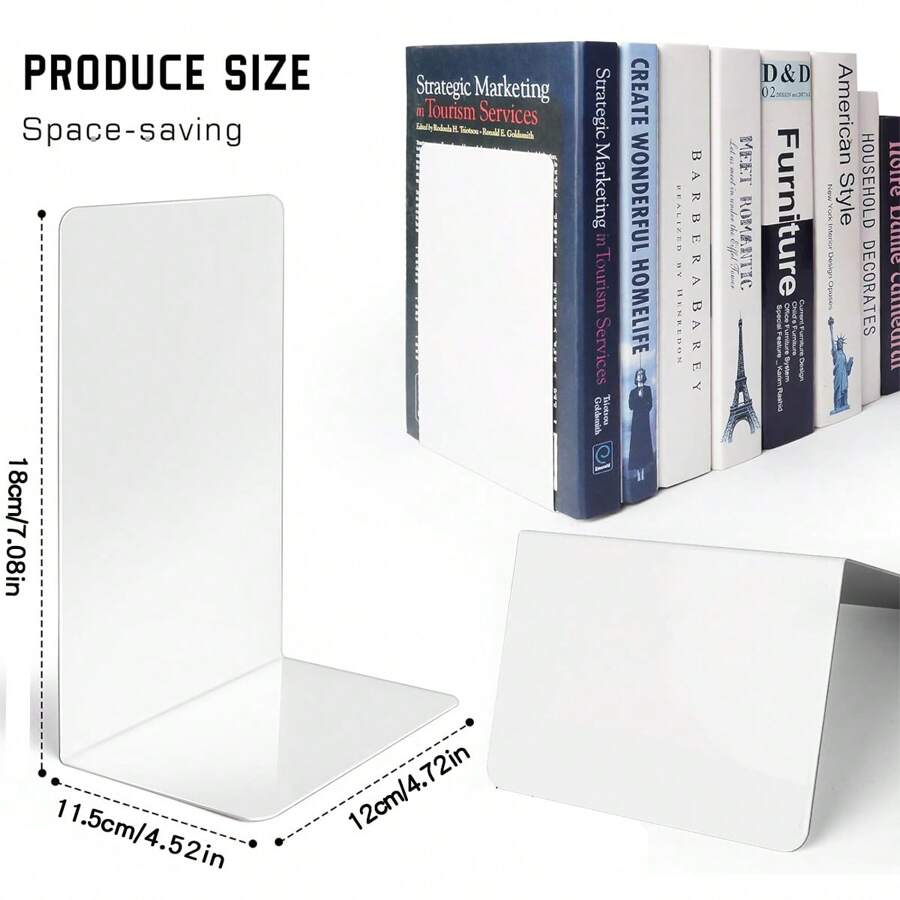 Acrylic Bookshelf, White, HeavyDuty Shelves For Home Office, Unique L