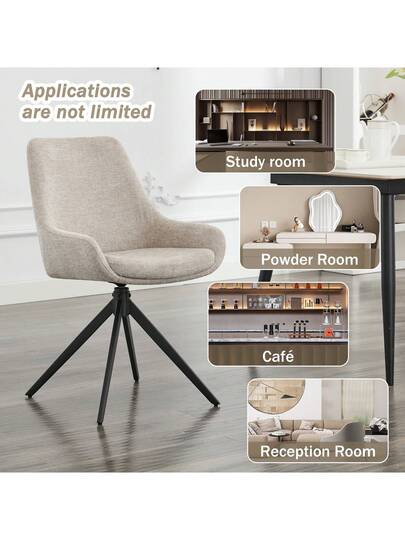 Dining Stoel (Set Of 2), Ergonomic Upholstered Chair, Swivel Armless Room, Kitchen, Living Room view 6