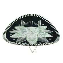 SOMBRERO DE CHARRO TRAJE TIPICO MEXICANO - Plateado - Ver 4
