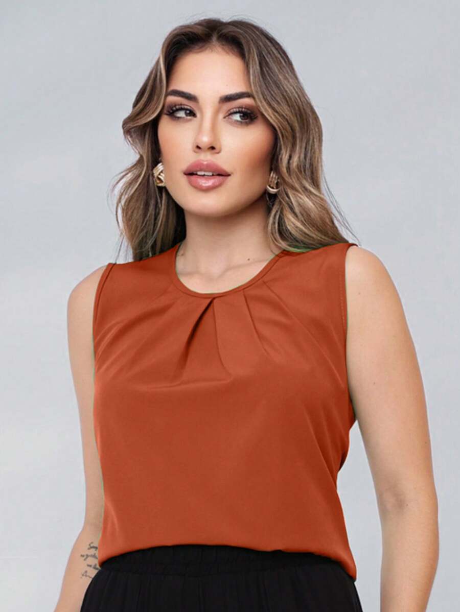 Women Blouses - 亮橙色 - 查看 1