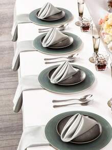 High-Quality Satin Napkins, Soft And Square Shaped, Ideal For Dinner Parties, Wedding Receptions, Festive Table Decoration - Multicolor - View 30