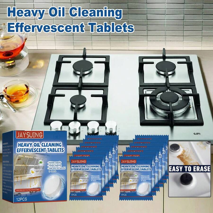 Restaurant Kitchen Cleaning Effervescent Tablets, Heavy Oil Cleaning Effervescent Tablets, Kitchen Range Hood Cleaning Effervescent Tablets - Multicolor - View 1