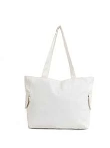 Simple And Lightweight Solid Color Tote Bag With Multiple Pockets And Large Capacity, Fits Laptops,Preppy Book Bag For Book Week, Large School Tote Bag, Multiple Compartments, Perfect For Beach, School, Work & Daily Use, Literary School Bag & Book Bag For Women Or Students, Perfect For Books, Shopping, Back To School And More