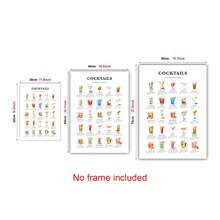 1pc Unframed Canvas Poster Cocktail Recipes Poster, 25 Classic Cocktails, Kitchen & Bar Wall Art Wall Art For Living Room, Home Decor - Multicolor - View 2
