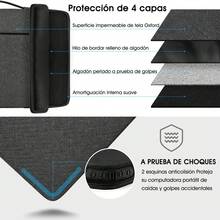 Funda para Laptop 13.3 15.6 Pulgadas,Portafolios para Laptop Hombre y Mujer Impermeable Maletin para Laptop Compatible con 13-15.6 Pulgadas Laptop - Gris - Ver 4