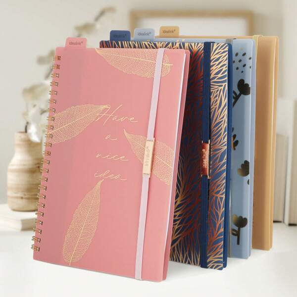 1pc,A5/A6,160 Pages,Coil Spiral Notebook,PPStudy Planner,Waterproof PP Cover,Multi-Jolor Journal,Budget Book,Stationery,School,Teacher Supplies,Office Supplies,Back To School Back To School