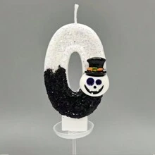 1 pieza Decoración de pastel de Halloween, velas digitales, decoración de pastel de murciélago negro fantasma de alta gama, suministros para fiesta de fotografía de atmósfera - multicolor - Ver 13