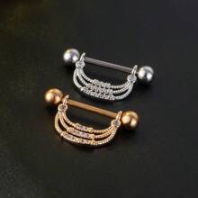 1 Set de Joyas de Piercing para Pezones con Circonita de Moda - uñas de pezón - Ver 3