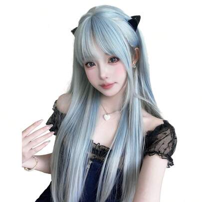 alicegarden Bộ tóc giả tổng hợp chịu nhiệt 1 mảnh, tóc thẳng nhiều màu, dài 28 inch, được làm từ sợi, thích hợp để sử dụng hàng ngày, sợi tóc giả tự nhiên và thực tế (Không bao gồm phụ kiện)