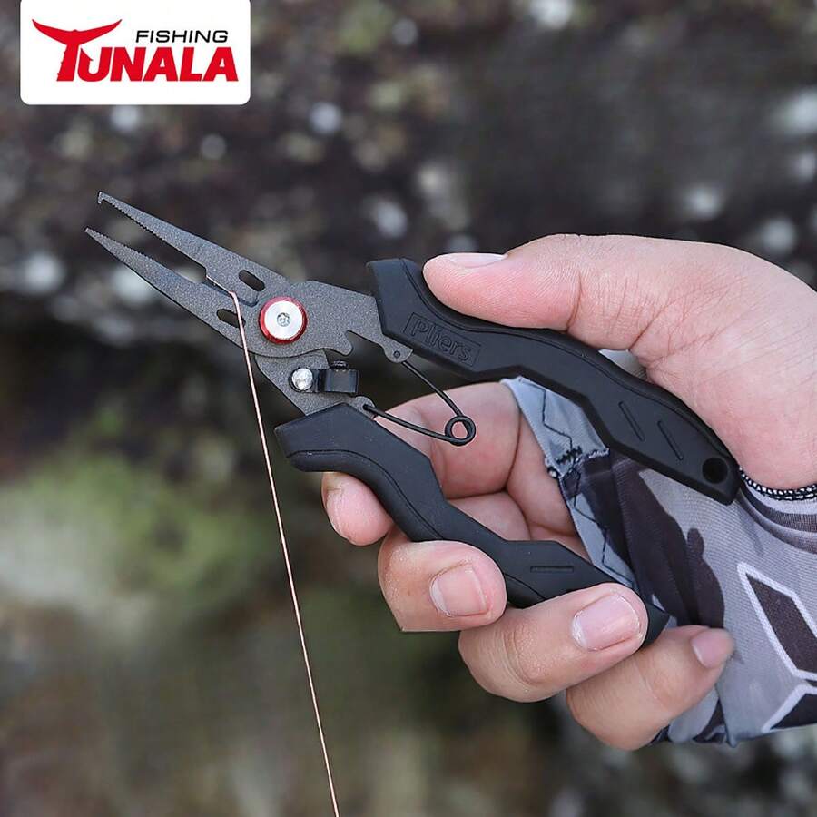 Multi-Function Stainless Steel Fishing Pliers Saltwater Split Ring Pliers Fish Hook Remover Fishing Line Cutters Fishing - Multicolor - View 1