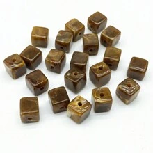 20入組8mm正方形丙烯酸珠寶，用於項鍊，手鍊，耳環，吊墜DIY珠寶製作 - 立方形 - 查看 21