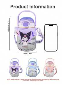 Sanrio Christmas Decoration 1Pc 820ml Large Capacity Water Bottle Portable Straw Water Cup Outdoor Sports Fitness Gift (Some Parts May Be Random),Cinnamoroll,Kuromi,Hello Kitty