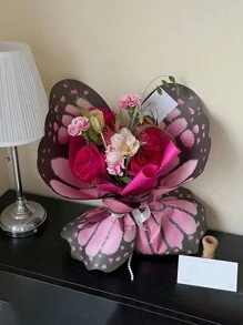 20 張蝴蝶包裝紙,雙面花束鮮花禮品包裝,適合婚禮、生日和週年紀念禮物 - 彩色 - 查看 4