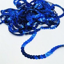 1 szt. 5 jardów 6 mm wstążka z cekinami, okrągłe płaskie cekiny, laserowo brokatowe cekiny do rękodzieła, szycia, akcesoriów, lamówka z cekinami