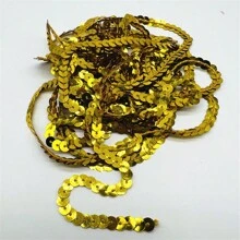 1 szt. 5 jardów 6 mm wstążka z cekinami, okrągłe płaskie cekiny, laserowo brokatowe cekiny do rękodzieła, szycia, akcesoriów, lamówka z cekinami