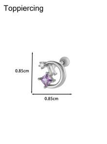 Toppiercing 1 chiếc khuyên xỏ hình trái tim bằng thép không gỉ hình bướm đính đá Zirconia phiên bản Hàn Quốc thời trang cho ngày lễ tình nhân, mẹ, mẹ, ngày của mẹ, quà tặng - Nhiều màu - Xem 15