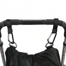 Hook And Loop Hook Stroller Trolley Hooks Are Suitable For Children's Stroller Lifting Bags - Black - View 4