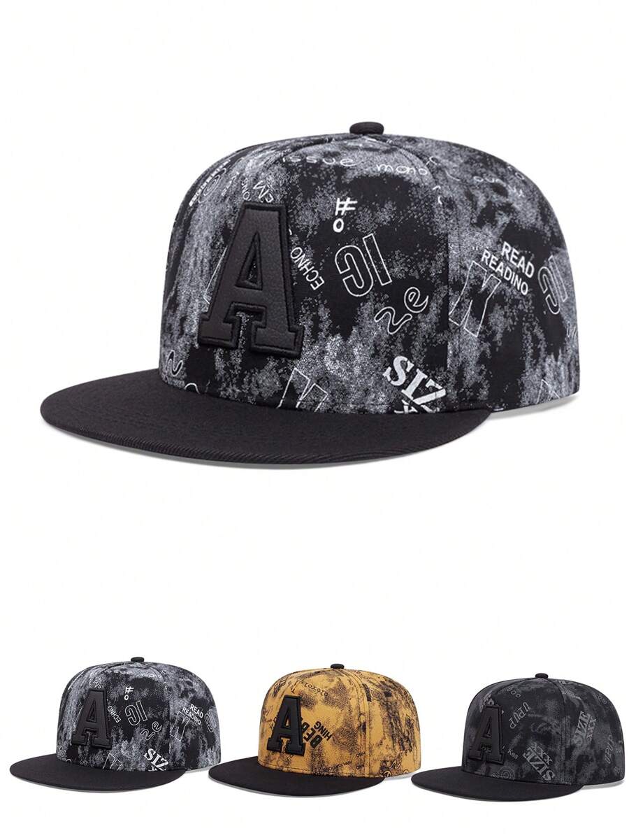 1pc Unisex Outdoor Letter A Graffiti Baseball Cap For Men New Fashion Embroidery Snapback Cap Era Hip Hop Cap Outdoor Sun Fitted Dad Hat