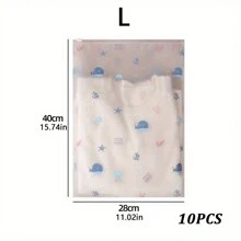 10 件鲸鱼印花旅行收纳袋，透明 PVC 衣物分类袋，防水拉链内衣打包袋，透明密封内衣收纳袋，旅行行李打包袋旅行背包旅行包行李箱旅行装备返校搬家袋收纳袋返校用品 - 白色 - 查看 10