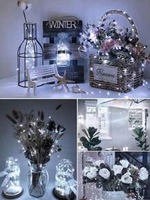 Lampki LED na baterie, dekoracja choinkowa, lampki nastrojowe z miedzianego drutu, lampki dekoracyjne na zewnątrz, lampki LED na baterie 1/3/5/10/20 m