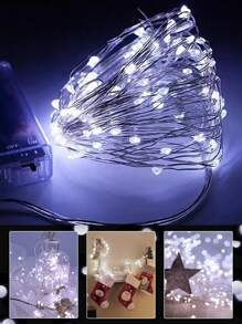 Lampki LED na baterie, dekoracja choinkowa, lampki nastrojowe z miedzianego drutu, lampki dekoracyjne na zewnątrz, lampki LED na baterie 1/3/5/10/20 m